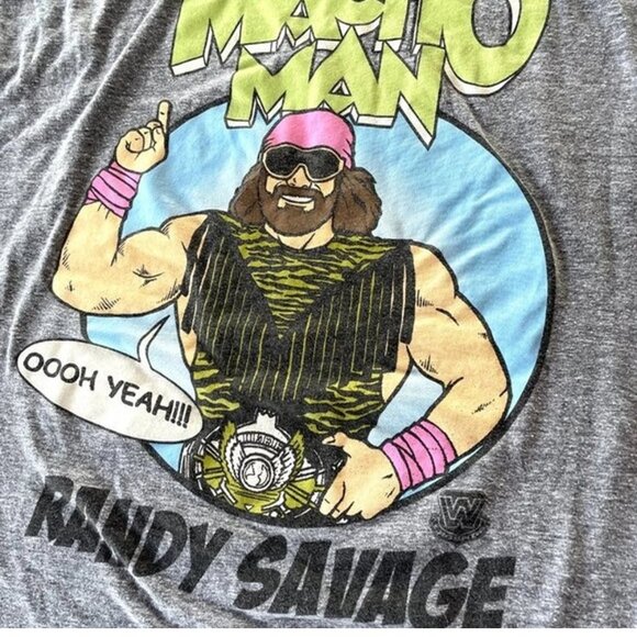 WWF Macho Man Men's Size 2x Randy Savage Pro Wrestling Graphic Tee WWE - Picture 2 of 5